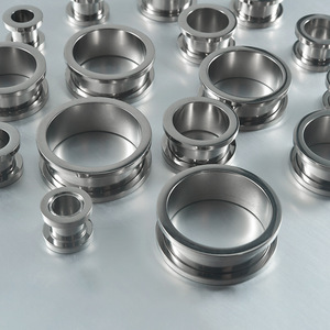 Yicai G23 Đầu cắm đồng hồ đo tai bằng titan màu bạc không có ren xỏ lỗ cơ thể 8-25mm - Product Image 3