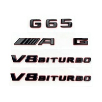 Logo 3D ABS - Convient pour W463 W464, W465 G350, G500, G63, G65 modifiés, autocollants sportifs rouge et noir pour coffre de voiture
