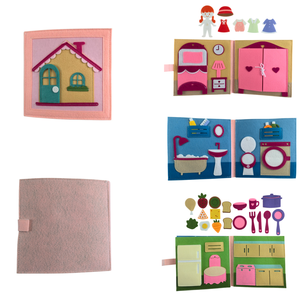 Tableros de Actividades Montessori de Fieltro para Niños Pequeños, <span class=keywords><strong>Libros</strong></span> de Actividades con Alfabeto de Castillo Rosa para Viajes - Product Image 4