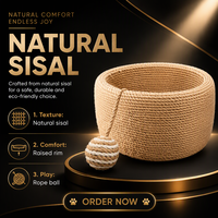 Nouvelle planche à gratter pour chat en sisal durable, douce, anti-chute de fibres, résistante aux rayures, portable, adaptée à toutes les saisons.