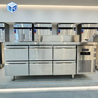 MOQ 1 OEM Grosir Kulkas Dapur Komersial Dua Pintu Model 6 Laci Kulkas Bawah Meja Untuk Dapur