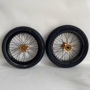 17 inch gouden CNC naaf supermoto wielset met straatband voor Talaria Komodo elektrische crossmotor complete velg vervangingskit - Product Image 6