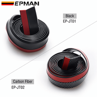 EPMAN Universel Lame de pare-chocs avant en fibre de carbone avec becquet de protection en caoutchouc anti-rayures pour kit carrosserie