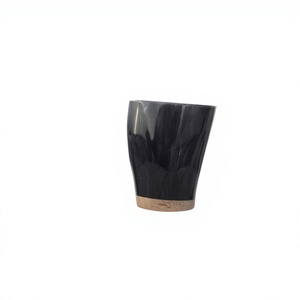 Tasses artisanales de luxe modernes en matériau organique noir écologique HASAN CRAFT pour la maison et le bureau - Product Image 1