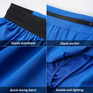 <b>Men</b> Marathon Running <b>Shorts</b> 3 Inch Quick Dry Gym Athletic Workout <b>Short</b> <b>Shorts</b> <b>Men</b> <b>With</b> Liner and Zipper <b>Pockets</b> - Product Image 3