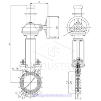 Vanne à opercule à engrenage conique en fonte ductile pour boues, haute température, structure papillon, style populaire, à commande manuelle, vente en gros