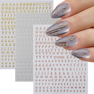 Autocollants pour ongles multicolores alphabet A-Z, autocollants 3D lumineux autocollants pour nail art, scrapbooking, décoration de coque de téléphone - Product Image 3