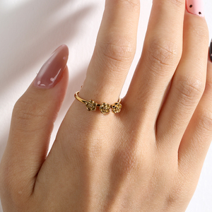 18K <b>Gold</b> Plated Stainless Steel Baroque Pearl Shell <b>Ring</b> <b>Set</b>, Irregular White Shell Statement Finger <b>Rings</b> for Women Wholesale - Product Image 6