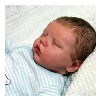 Poupée Bébé Réaliste R&B de 48 cm (19 pouces) Faite à la Main, Poupée d'Art Mignonne, Nouveau-né Endormi en Vinyle et Silicone, Jouet Éducatif Réaliste Reborn