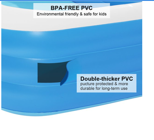 120" X 72" X 22" <strong>Paddling</strong> <strong>Pools</strong> Inflatable Swimming Kids Thickened Abrasion Resistant PVC <strong>Pool</strong> for Garden Backyard Outdoor - Product Image 3