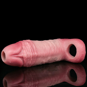 Hochwertige Herren-Penishülle aus Flüssigsilikon, verdickt, verlängert, mit geriffelter Innenwand, hohl, weich - Product Image 5