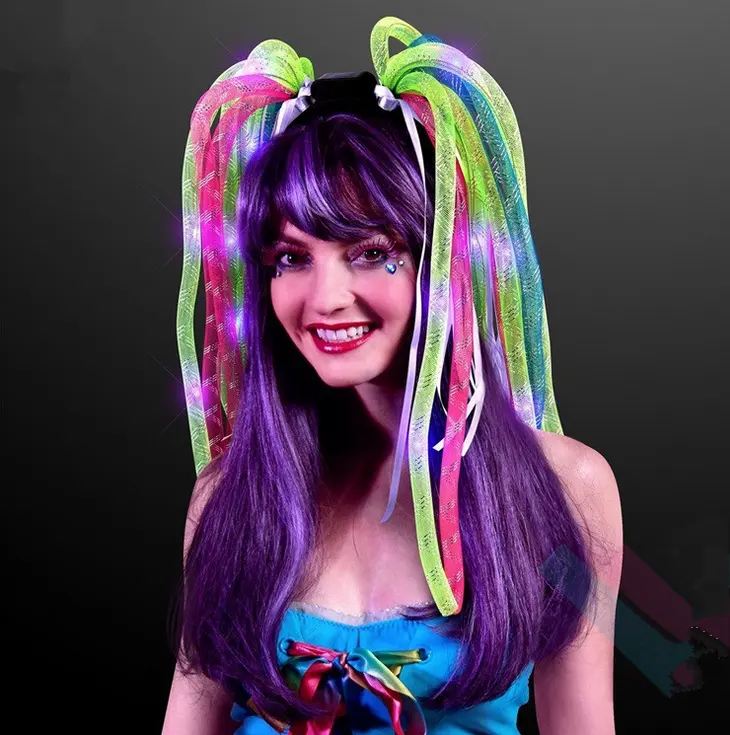 Findtoys led noodle stirnband glow in the dark hairhoop für Mardi Gras party versorgung