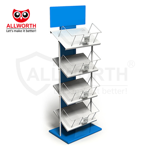 Estante de exhibición de Metal para uso publicitario multicapa de doble cara, carpeta de periódicos para revistas y libros, folletos - Product Image 6