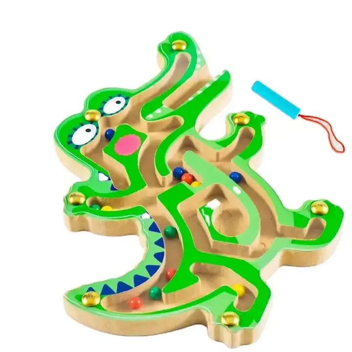 Juego de mesa popular juego de laberinto magnético juego de memoria para niños laberinto juguetes de madera bolas magnéticas juguetes para bebés