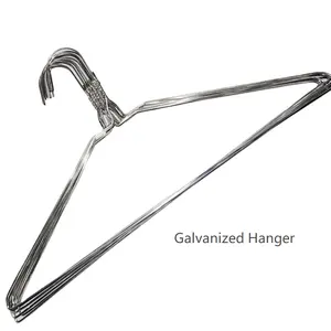 Laundry Metal Wire Hanger Disposable Galvanized Coat Hanger White Hanger Used For Clothes Manufacturer