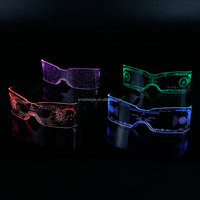 Lunettes de soleil lumineuses pliables Cyberpunk LED, nouvelles lunettes de soleil lumineuses pour les fournitures de fête promotionnelles de Noël