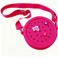 CHINFAI Sacs à bandoulière et pochettes en silicone tendance 2026 avec fermeture éclair pour enfants, sacs de plage en caoutchouc mignons pour filles, sacs à main Jibbitz