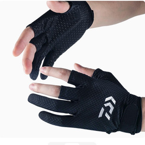 Gants de pêche Daiwa en maille respirante à séchage rapide, 3 doigts, 5 doigts, unisexe, fermeture auto-agrippante - Product Image 3
