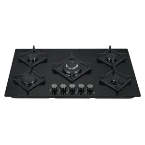 Cuisinière à gaz de table à 5 brûleurs en verre trempé pour la cuisine à domicile - Product Image 1
