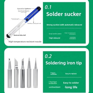 Kit di Saldatura Elettrica Transfrontaliero con Display Digitale, Saldatore a Penna ad Alta Potenza 80W per Riparazioni Domestiche, Standard UE, Modello 909S - Product Image 3