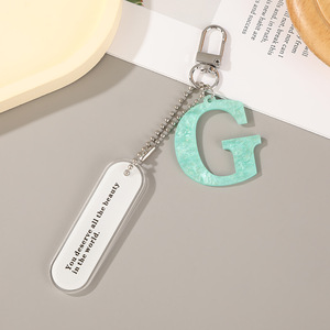 Simple 26 Color English Alphabet Keychain Pendant Ins Acrylic Car <strong>Bag</strong> Hanging Accessories Protective Cover for Headset Hanging - Product Image 3