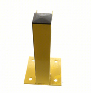 Modular Steel Guardrail End <strong>Post</strong> 4x4 Inch 1 Rail <strong>Level</strong> Rubber Caps Heavy Duty Safety Barrier for Warehouse Road - Product Image 2