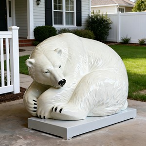 Escultura Abstracta de Fibra de Vidrio a Gran Escala, Decoración de Oso Polar, Estatua de Resina de Tamaño Real, Modelo Temático de <span class=keywords><strong>Animal</strong></span> Ártico - Product Image 4
