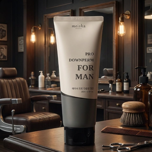 MEISHA Pro Down Perm pour hommes, crème lissante alcaline pour cheveux avec collagène et parfum frais, 200 ml, certifié ISO pour utilisation en salon - Product Image 1