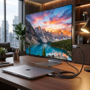 สายเคเบิล8K 60HZ USB <span class=keywords><strong>C</strong></span> เป็น <span class=keywords><strong>HDMI</strong></span> 2.1 HDR Thunderbolt 4/3เข้ากันได้กับสาย <span class=keywords><strong>HDMI</strong></span> - Product Image 2