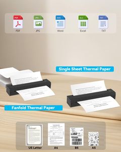 <span class=keywords><strong>Printer</strong></span> Transfer Termal <span class=keywords><strong>A4</strong></span> dengan Kertas, <span class=keywords><strong>Printer</strong></span> Termal Portabel Nirkabel Bluetooth untuk Seniman Tato, Kantor, dan Bisnis - Product Image 3