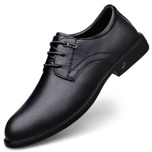 Chaussures habillées de luxe pour hommes en cuir, à lacets, avec empiècements, légères, respirantes, antidérapantes, pour le bureau, les occasions spéciales et les mariages - Product Image 2