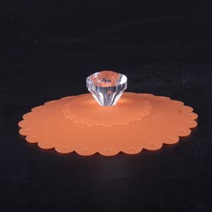 Tapas de copa de silicona con flores, cubierta transparente de PVC con diamantes de imitación, suministros de decoración de vasos de escritorio, 11/12, 9cm, novedad - Product Image 6