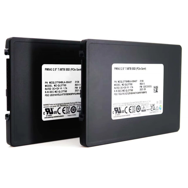 Original PM9A3 7.68TB U.2 NVMe PCIe Gen4 SSD MZ-QL27T60 Enterprise Server Internal Solid State Drive 2.5 Inch Data Center