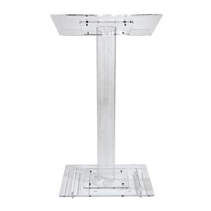 Pupitre élégant en acrylique transparent avec tube rond unique pour parler et chanter en présentant - Product Image 2