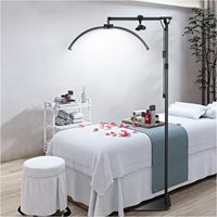 Lampe de sol LED demi-lune en U de 28 pouces, 32W, lumière d'appoint pour la protection des yeux, idéale pour le nail art, les extensions de cils et les salons de tatouage des sourcils