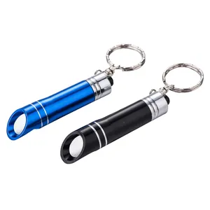 Factory Wholesale Promotional LED Aluminum Keychain Light Portable With Carabiner Keychain Lamp Bottle Opener