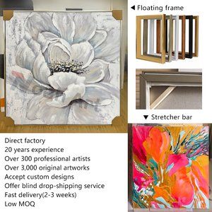 <span class=keywords><strong>Peinture</strong></span> Moderne Peinte à la Main, Tableaux Floraux Vintage Neutres, Décoration Intérieure, Œuvre d'Art Florale sur Toile, Tableaux et Art Mural - Product Image 4