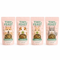 Sachets d'emballage personnalisés pour aliments pour petits animaux, avec fenêtre transparente, refermables, à fermeture éclair, en plastique pastel, pour marques de produits pour animaux de compagnie de petite taille