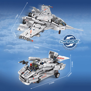 2in1RC <strong>Car</strong> Plane Airplanes Remote Control Aircraft <strong>RC</strong> Airplane <strong>Kit</strong> J15 Fighter Jet <strong>DIY</strong> Building Block Kids Educational Toy - Product Image 3