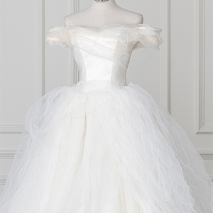 Elegant Neck Puffy Bridal Women'S <b>Wedding</b> <b>Dresses</b> Rl320 - Product Image 3
