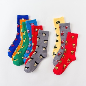 Wholesale High Quality Crew Casual Cotton Anti-Slip Anti-Bacterial Superhero Funny Character Novelty <strong>Marvel</strong> Comic <strong>Socks</strong> - Product Image 2