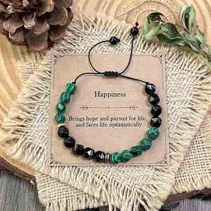 Bracelet en pierre naturelle avec perles de verre colorées, bouclier énergétique négatif, choix des influenceurs professionnels, réduction sur le volume - Product Image 4