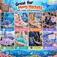 Porte-clés en peluche Raie Manta en gros, porte-clés amusant en forme d'animal marin en peluche pour souvenirs de plage, boutiques de cadeaux, logo personnalisé