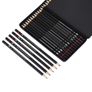 2H-8B Kit <span class=keywords><strong>de</strong></span> <span class=keywords><strong>dessin</strong></span> <span class=keywords><strong>de</strong></span> 12 pièces ensemble <span class=keywords><strong>de</strong></span> crayons à croquis boîte en fer blanc portable crayons en graphite pour artistes débutants adultes adolescents fournitures d'art - Product Image 3