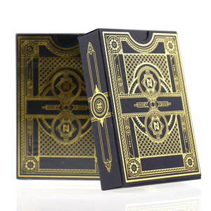 Caja de naipes de lujo de oro negro con estampado personalizado OEM de alta calidad, caja de póquer con logotipo personalizado para juegos de mesa profesionales - Product Image 1
