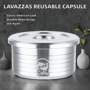 Panier à filtre à café rond en acier inoxydable de style américain <span class=keywords><strong>Lavazza</strong></span> pour utilisation en café, réutilisable et rechargeable - Product Image 2