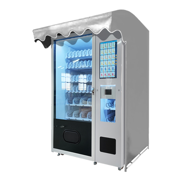 Outside Location Vending Machine with Shelter for Food Snacks Beverages Outdoor Vending Machine