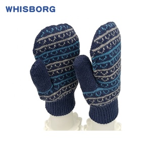 Enfants Jacquard Gant Jersey Doublure Belle Coton Tricot Nouveau-Né Bébé <span class=keywords><strong>Ordinateur</strong></span> Snowboard Mitaines - Product Image 5