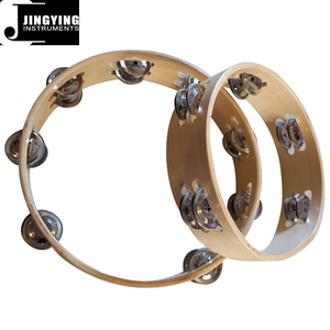 Strumento a Percussione per <span class=keywords><strong>Bambini</strong></span> Jingying Music 2024, Tamburello in Legno Senza Manico con Doppia Fila di Campanelli e Cimbali - Product Image 1