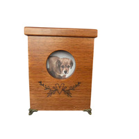 Boîte à cendres pour chaton et chiot, boîte commémorative pour animaux de compagnie avec couvercle coulissant, boîte de rangement en bois écologique avec cadre photo